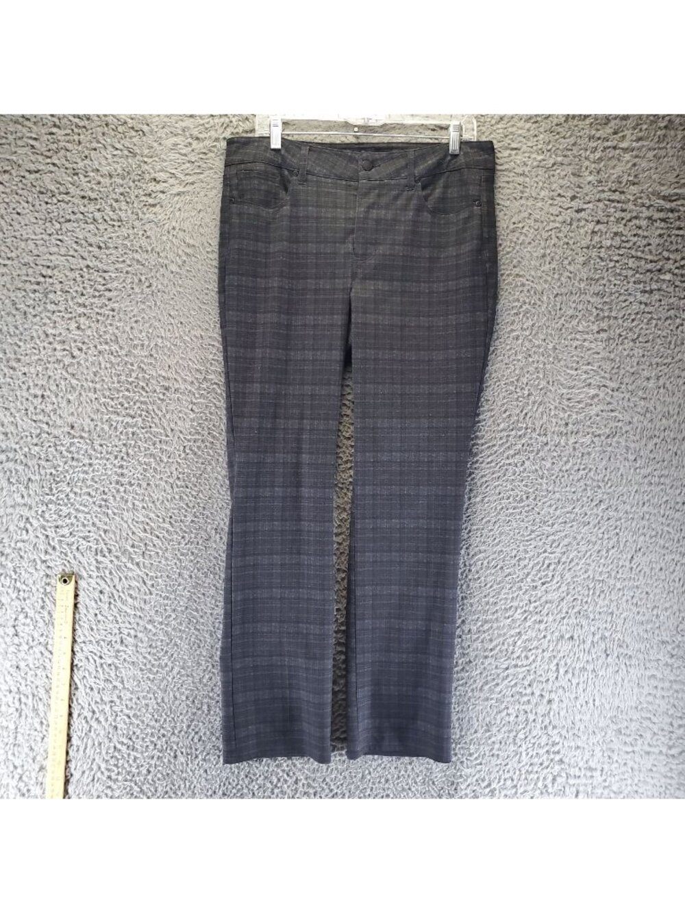 NYDJ Pants Women’s Size 10 Petite Gray Plaid Slim Fit Stretch *Read*